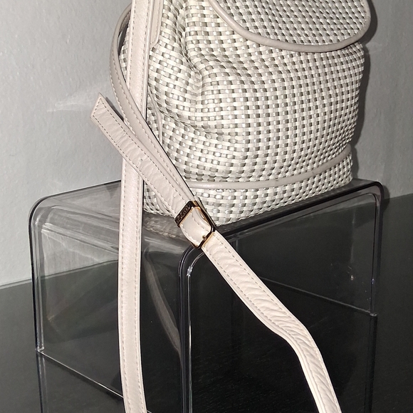 GANSON Chic Cream and Gray Woven Women's Backpack - Picture 8 of 16